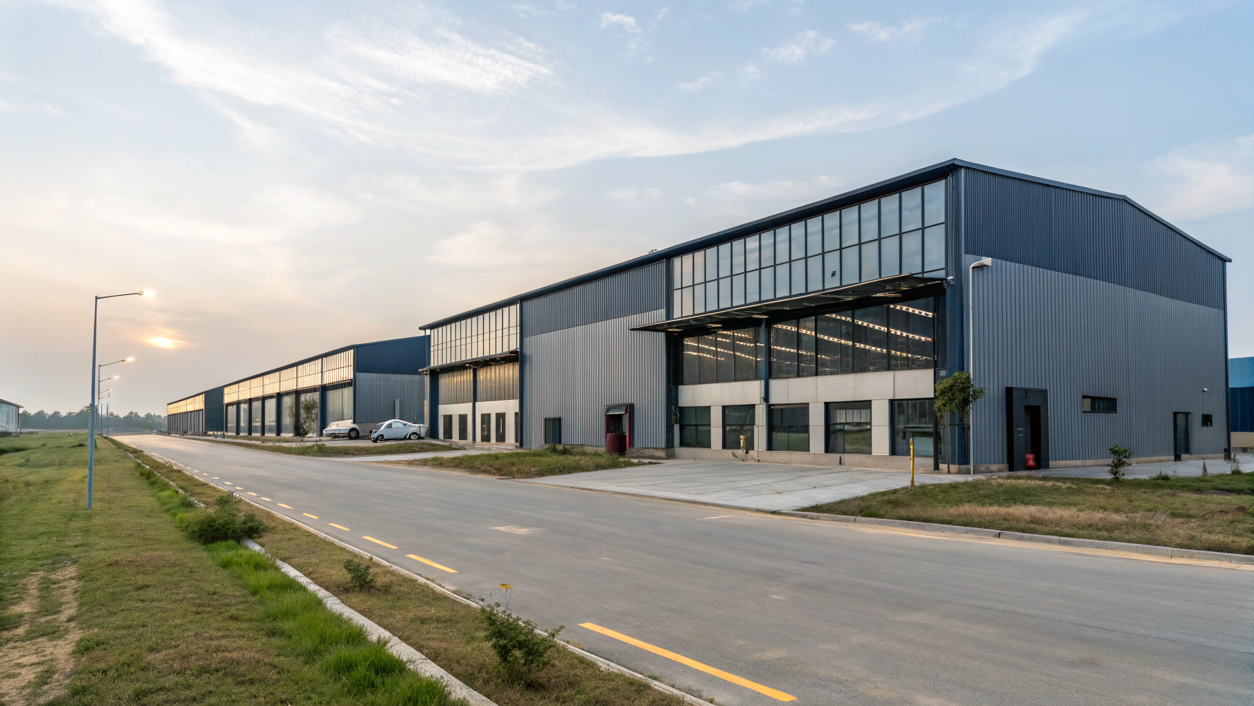 Aerial drone shot of Hapur Industrial Park layout